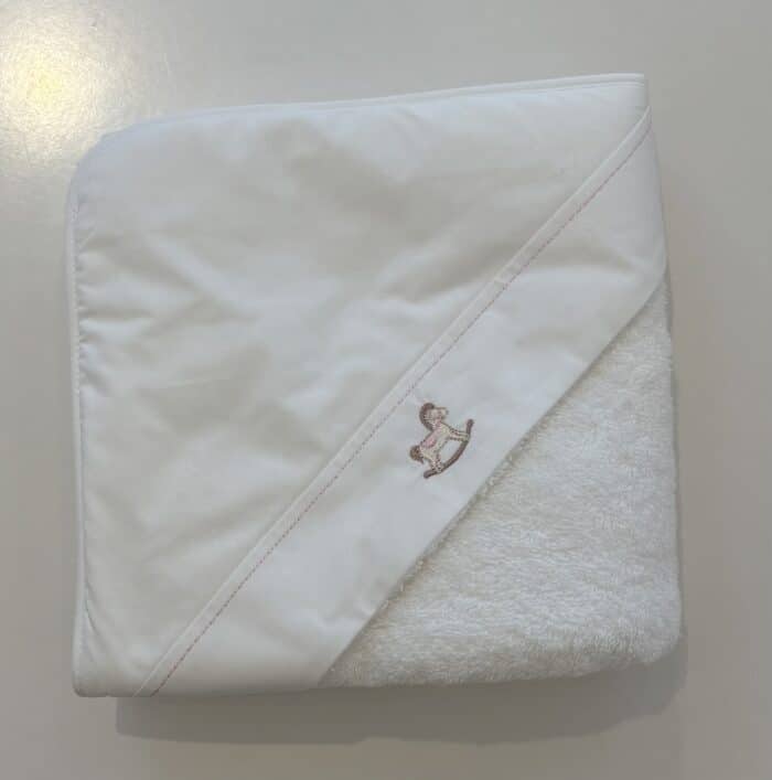 Baby gi badcape met hobbel paard roze