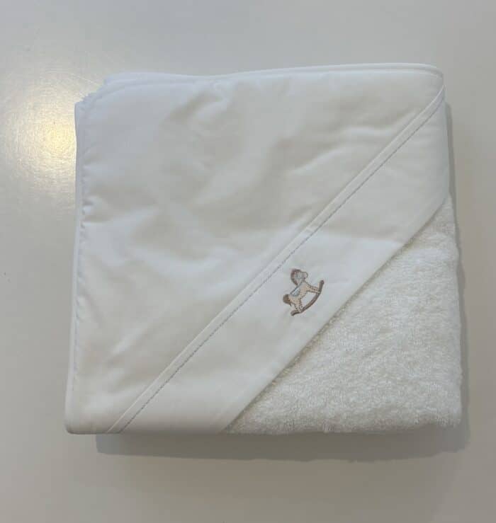 Baby gi badcape met hobbel paard blauw