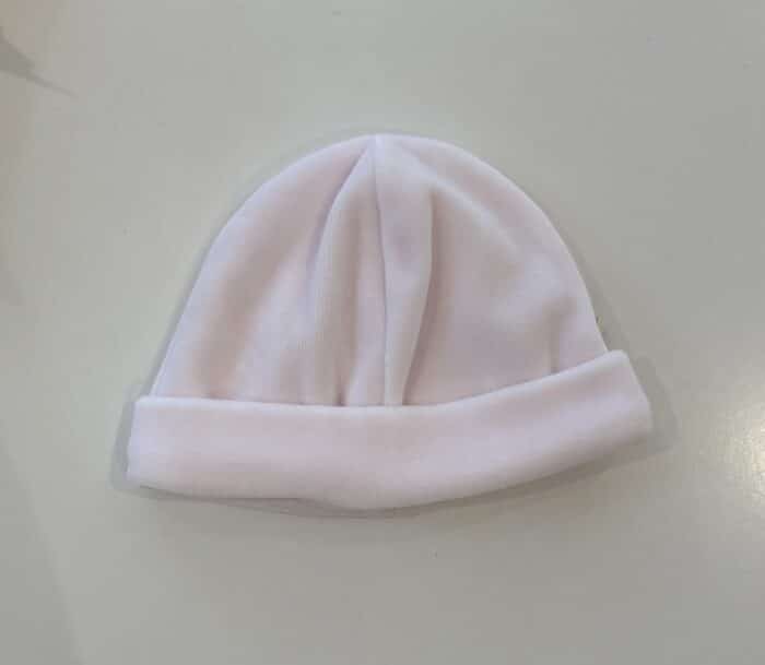 Baby gi basis muts velour roze