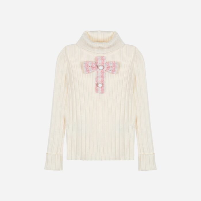 Patachou girls top 33407 ecru/pale pink