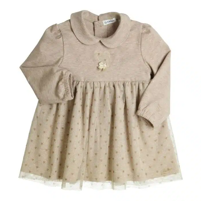 Gymp jurkje 5626 beige/goud