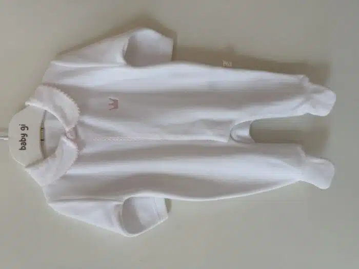 Baby gi boxpak met kroon wit/roze