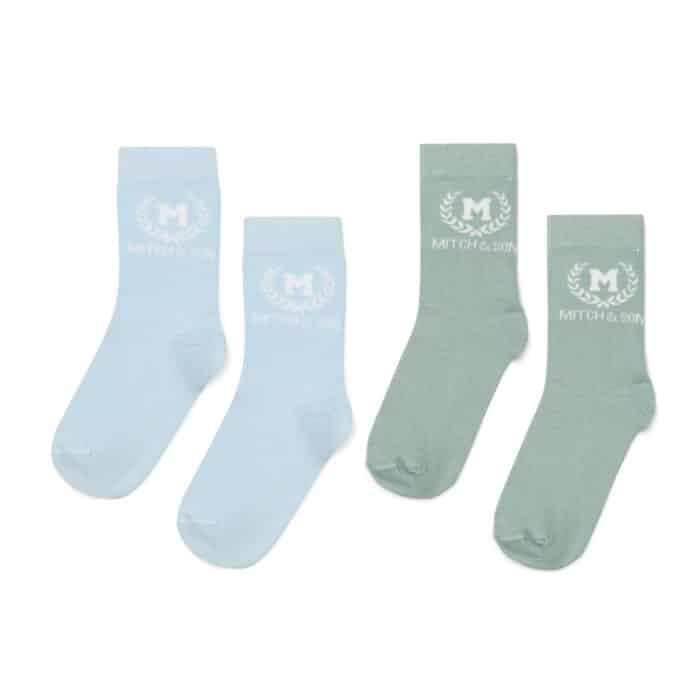 Mitch&Son sokken 2-pack blue/jade