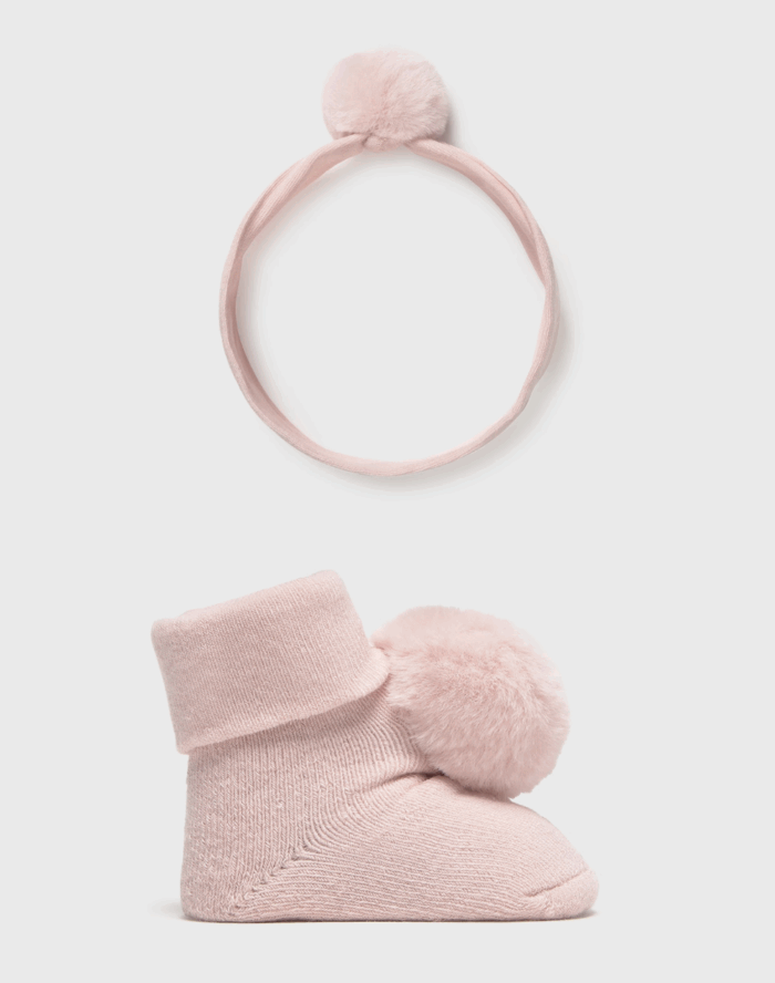 Mayoral baby girls slofjes+haarband 9922 cuarzo