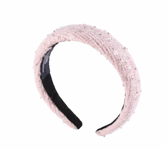 Prinsessefin haarband tweed pearl/pink