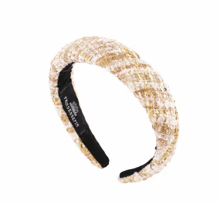 Prinsessefin haarband plaid peach/gold