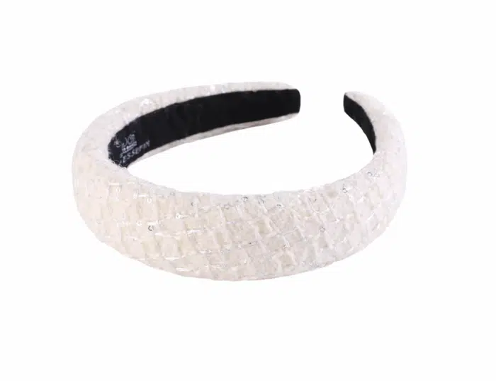 Prinsessefin haarband plaid sequin white