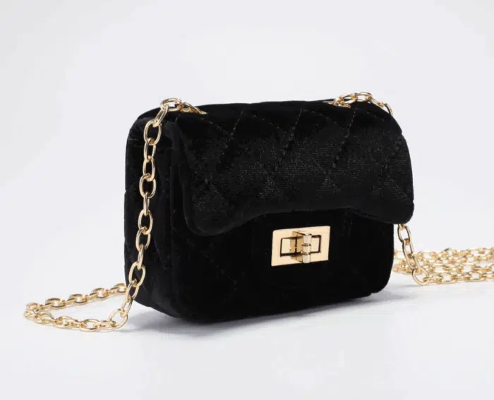 Prinsessefin tasje klein velvet black