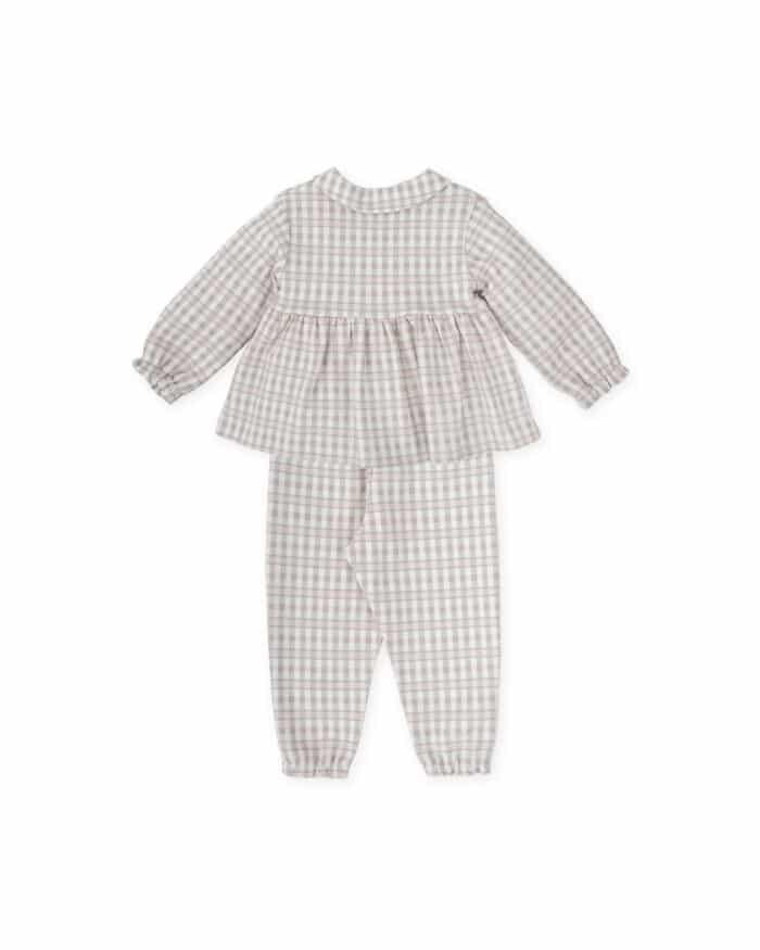 Tutto piccolo girls pyjama 2731 roze/ruit - Afbeelding 2