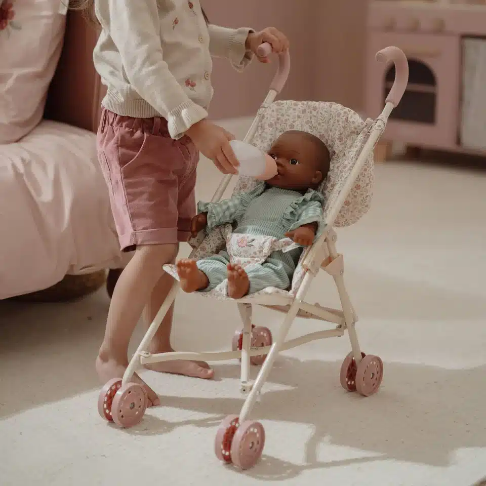 Little dutch metalen poppenbuggy soft flowers - Afbeelding 2