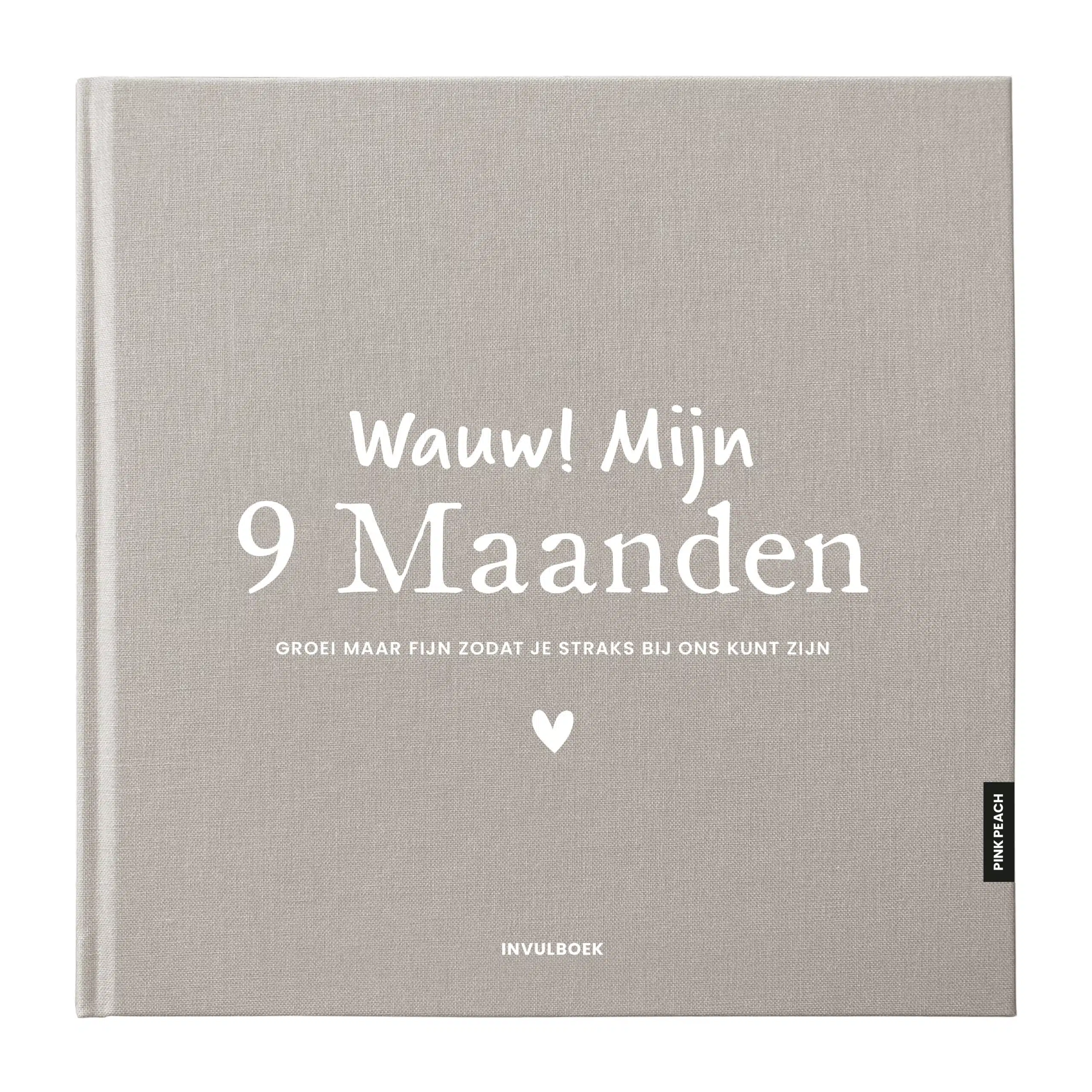 Pinkpeach invulboek 9 maanden taupe