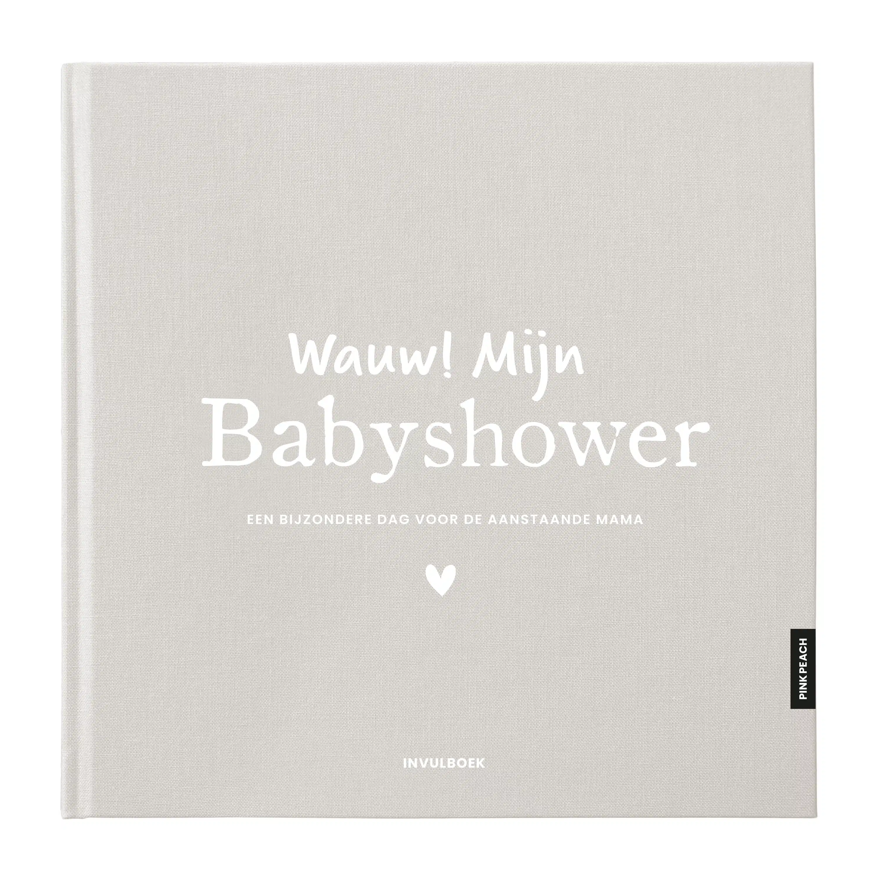 Pinkpeach invulboek babyshower zand