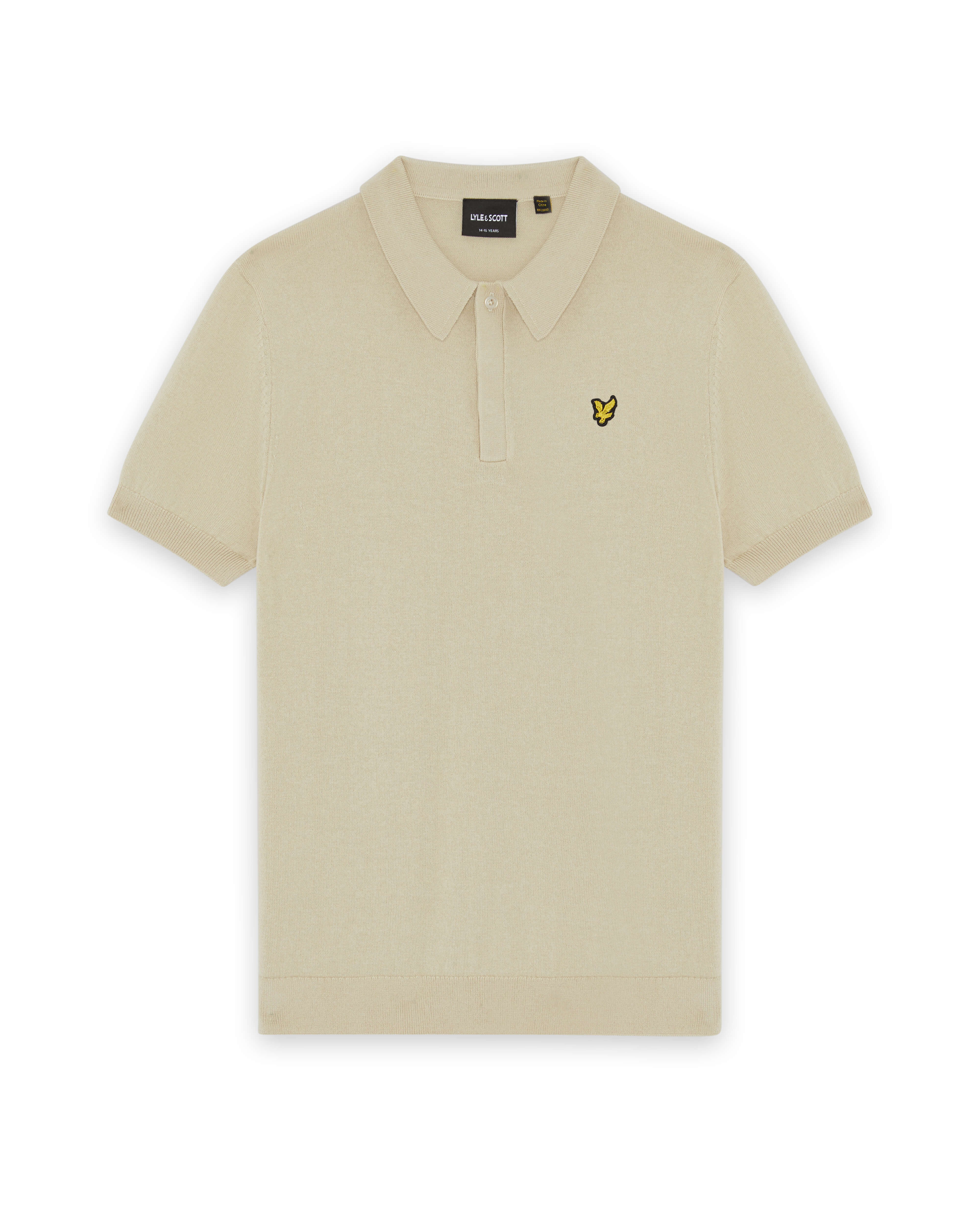 Lyle & Scott gebreide polo wheat