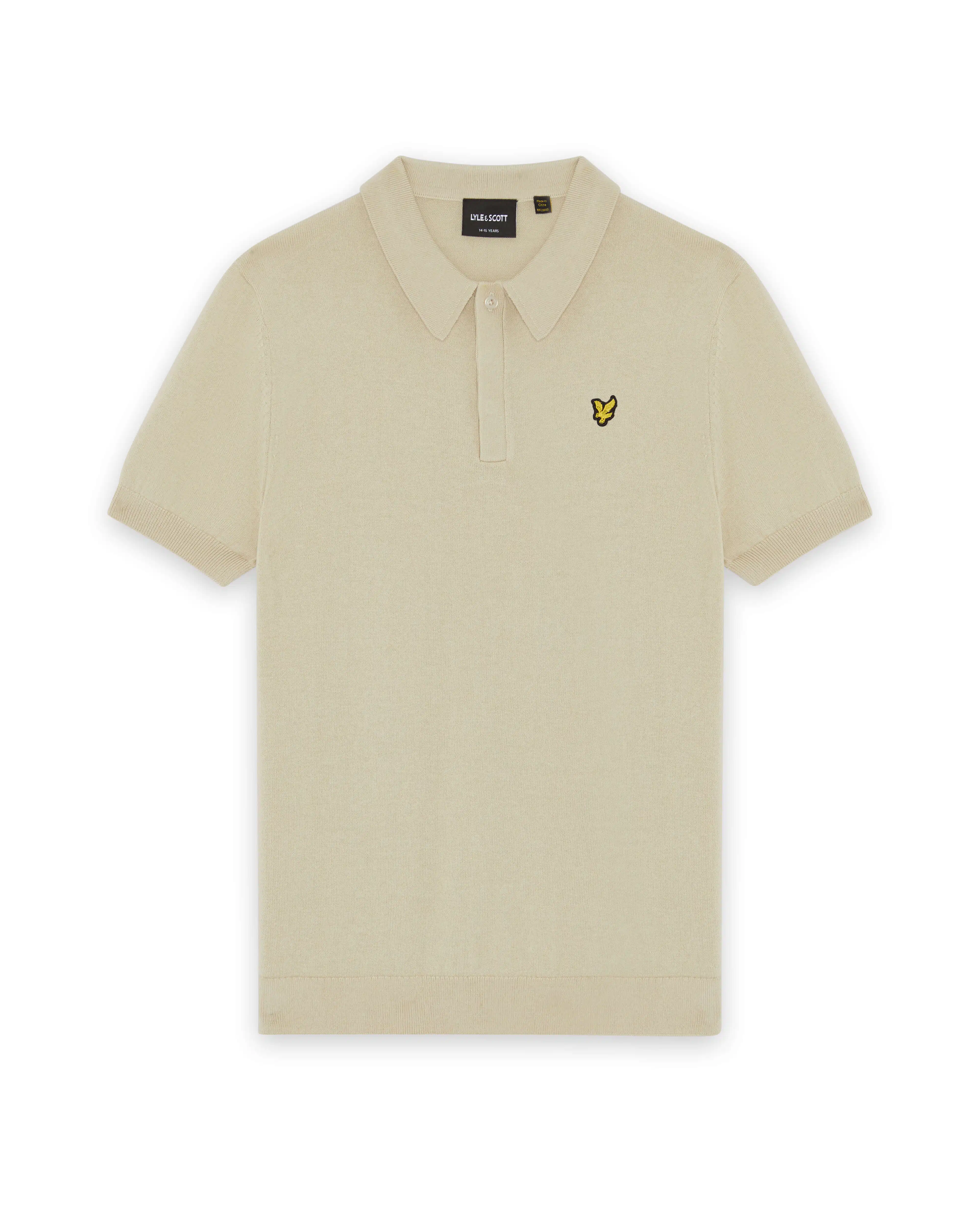 Lyle & Scott gebreide polo wheat