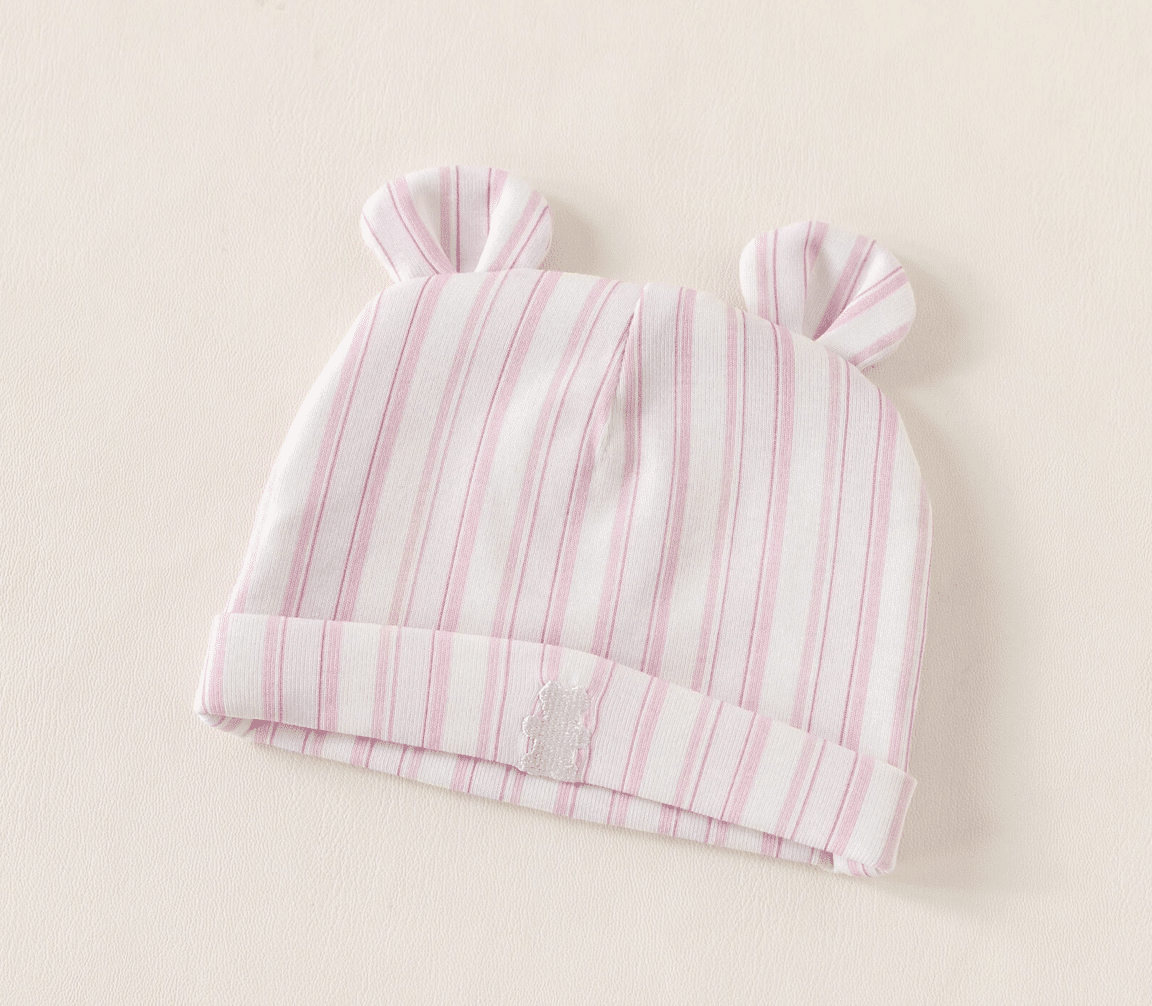 House of bears zomer muts met oren streep roze
