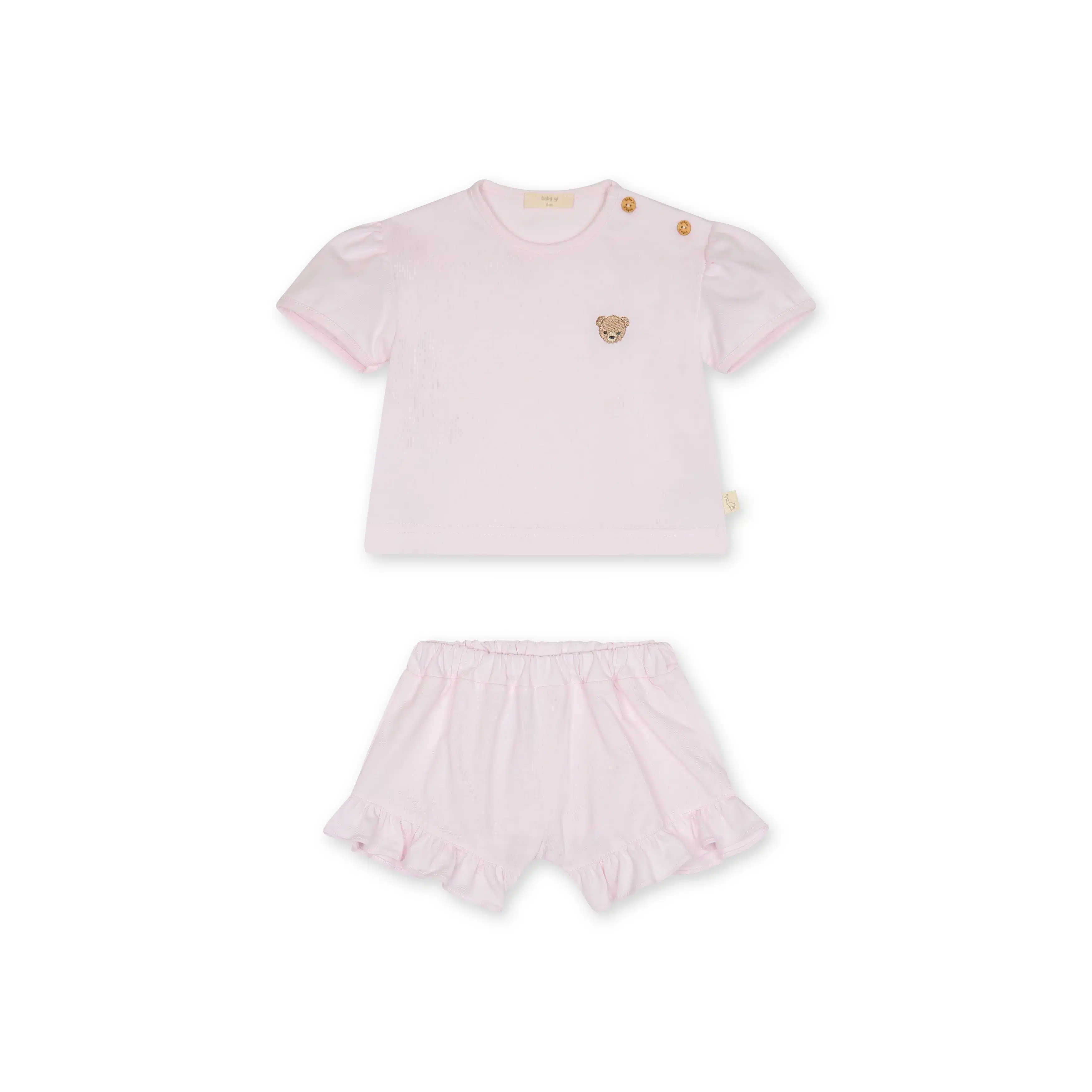 Baby gi korte set bear70g roze