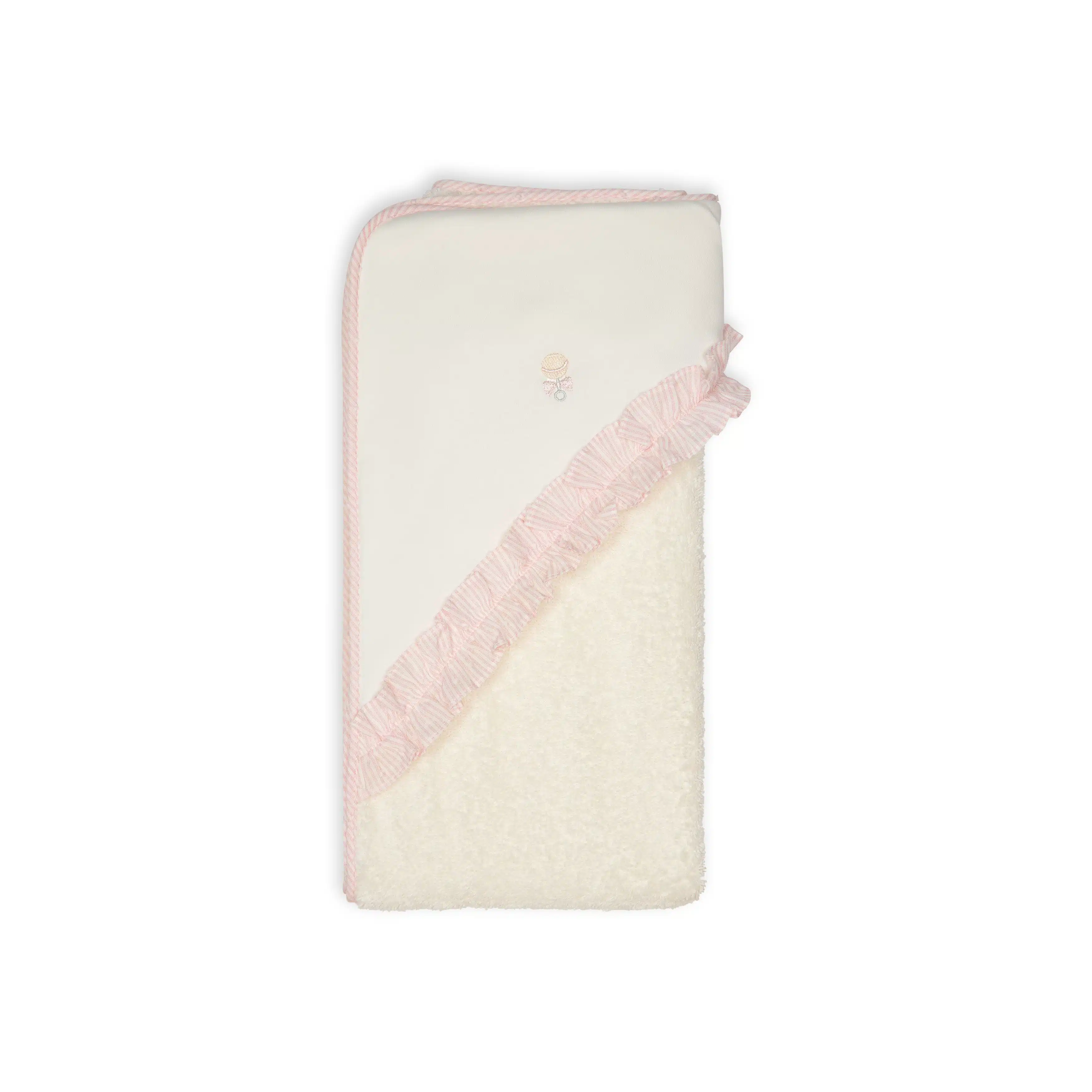 Baby gi badcape rammelaar ivory/pink