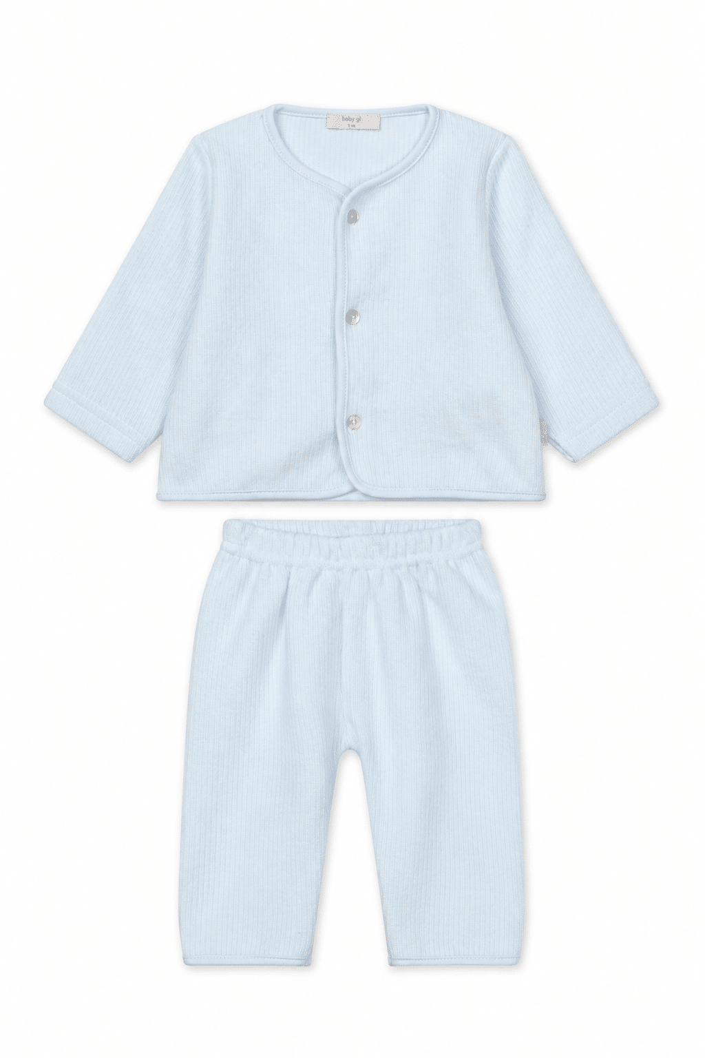 Baby gi 2-delige set rib blauw