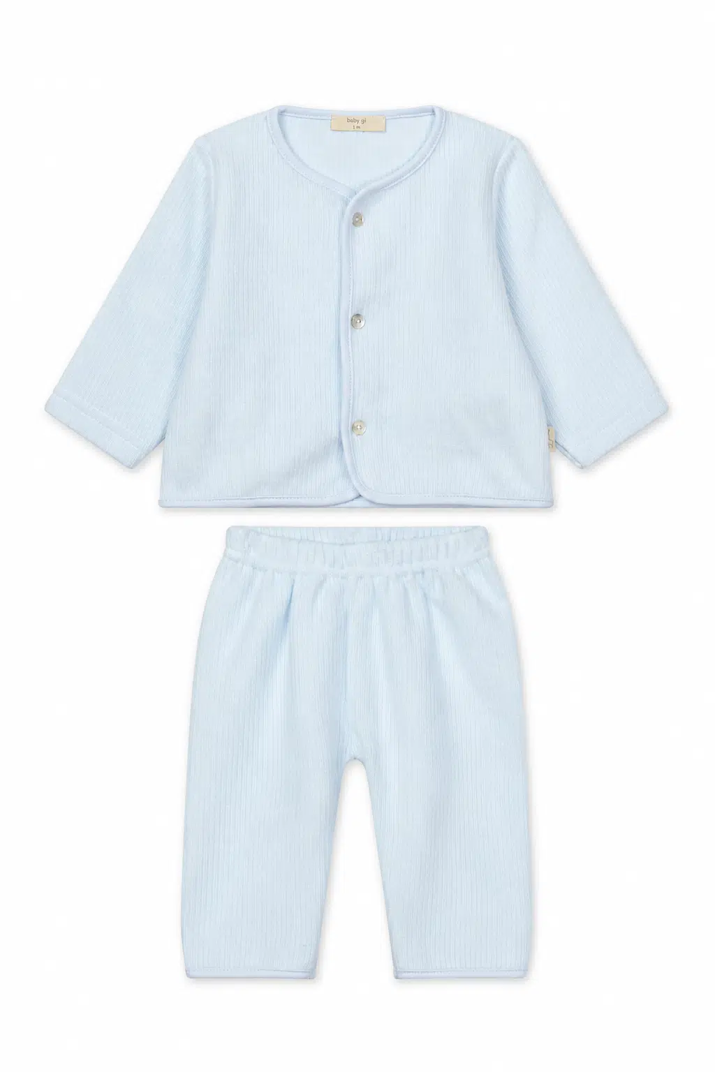 Baby gi 2-delige set rib blauw