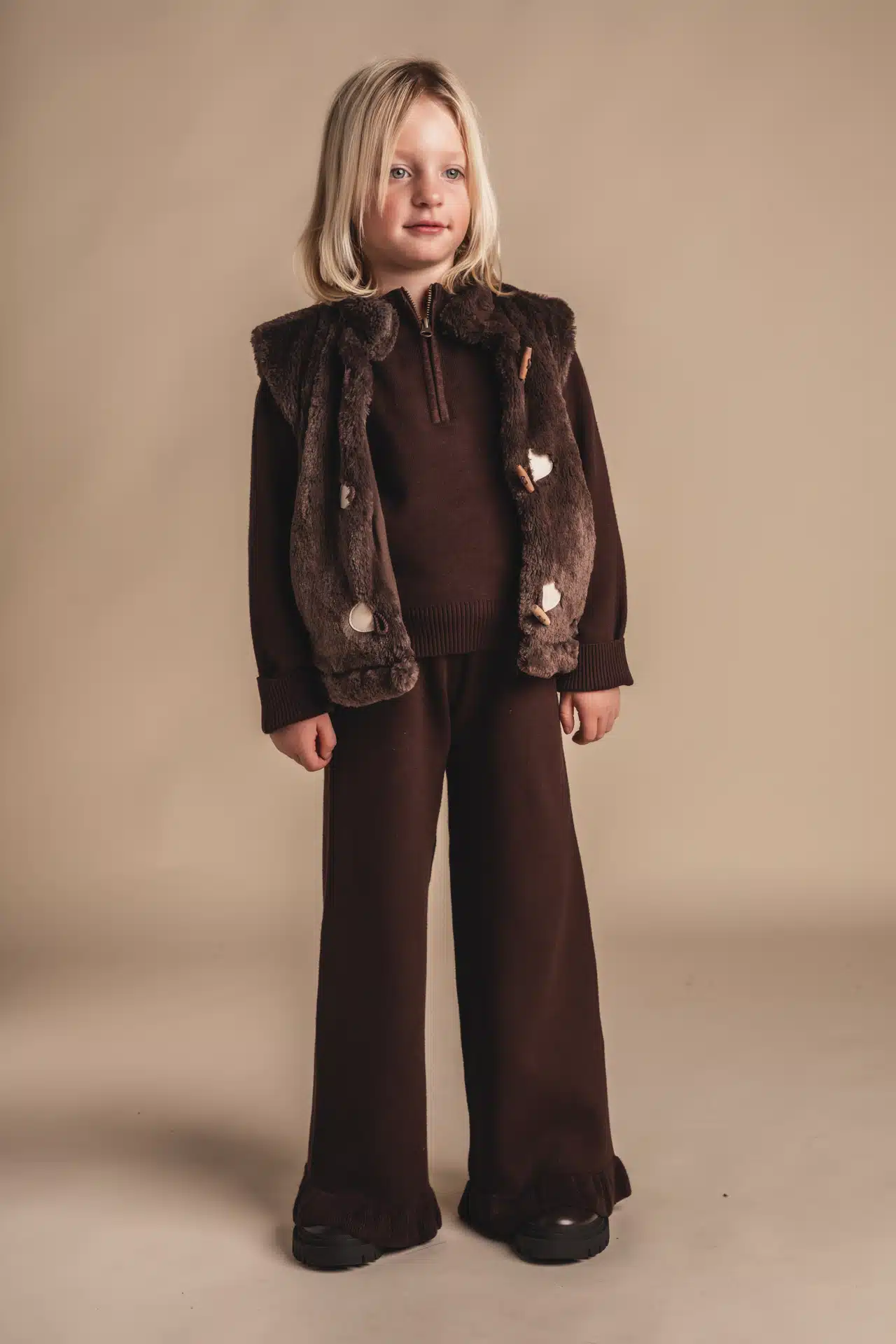 Baje girls broek Nikol brown choco - Afbeelding 2