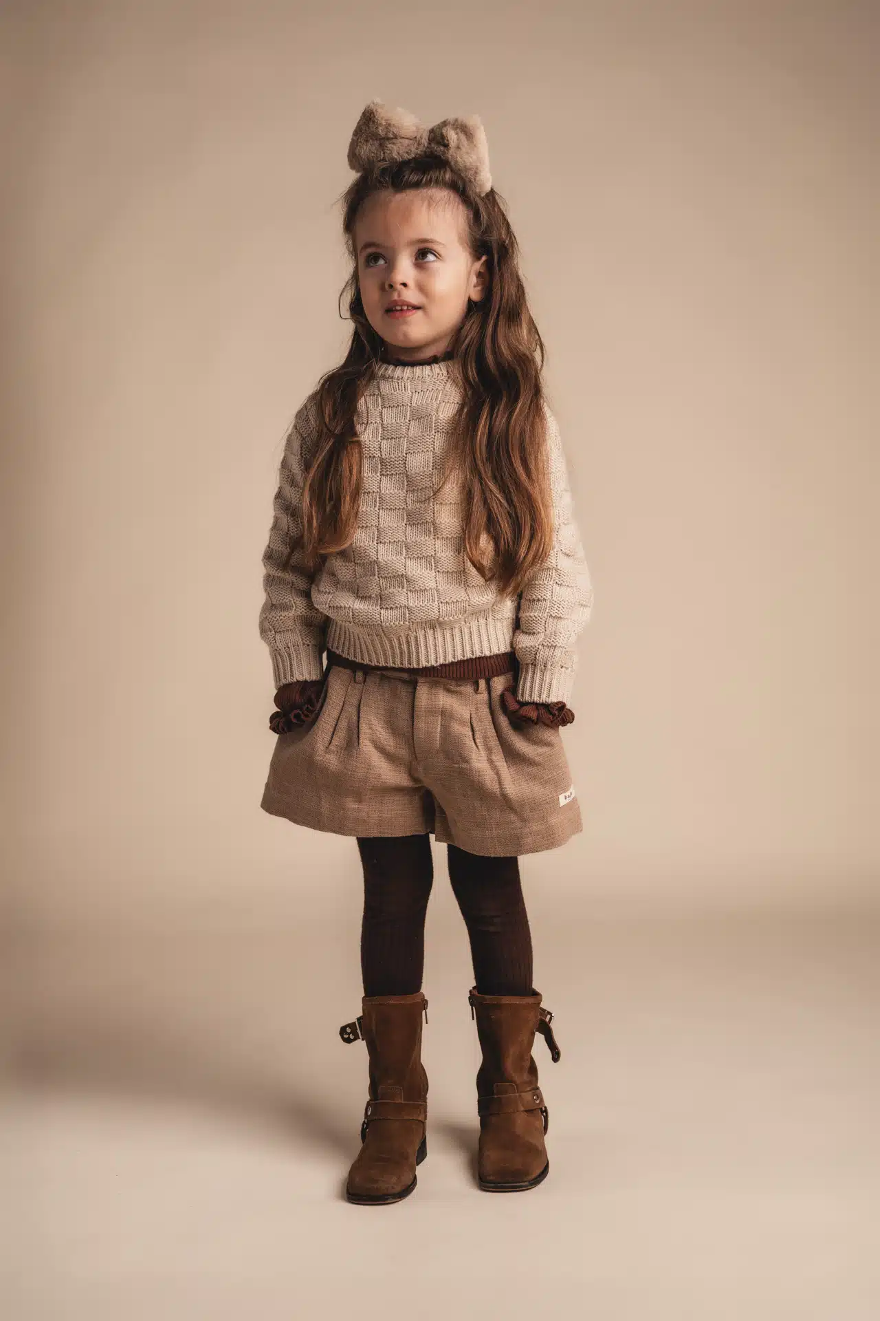 Baje girls short Melou taupe - Afbeelding 2